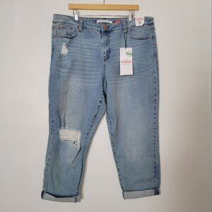 Celebrity Pink Mid-Rise Distressed Girlfriend Denim Jeans Size 20